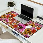 Retro Flower Power - Pink & Red Desk Mat Gallery Image 2