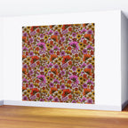 Retro Flower Power - Pink & Red Wall Mural Gallery Image 2