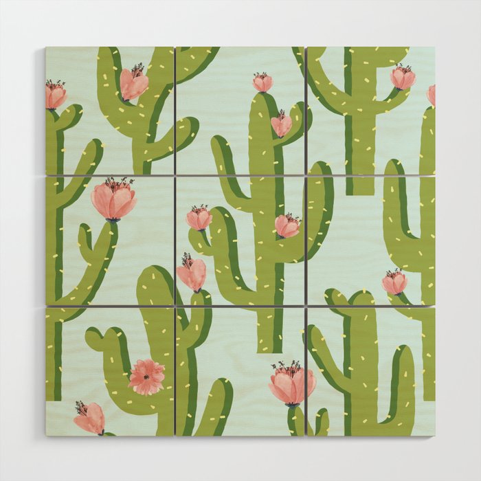 Summer Cactus #illustration #cactus Wood Wall Art Gallery Image 1