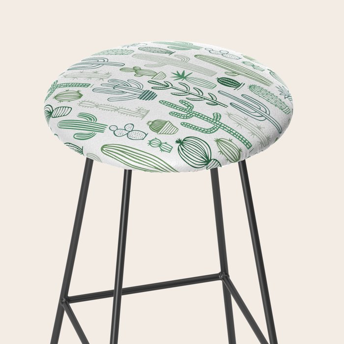 Cactus plant hand drawn doodle pattern Stool Gallery Image 2