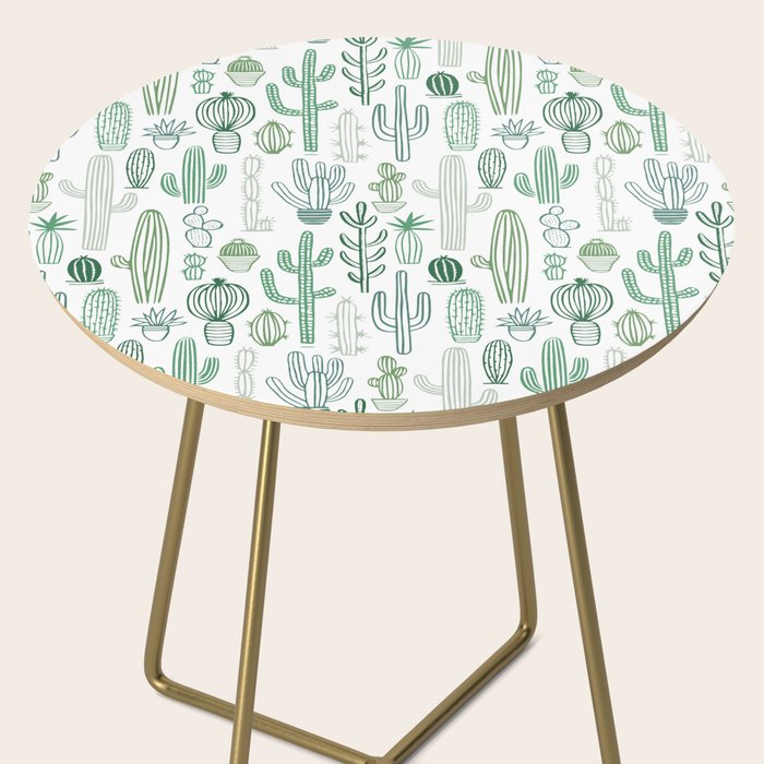 Cactus plant hand drawn doodle pattern Side Table Gallery Image 2