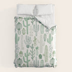 Cactus plant hand drawn doodle pattern Comforter Gallery Image 6