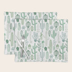 Cactus plant hand drawn doodle pattern Placemat Gallery Image 1
