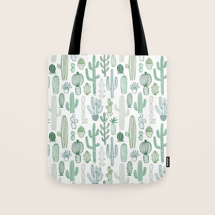 Cactus plant hand drawn doodle pattern Tote Bag Gallery Image 1
