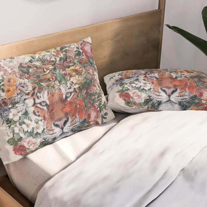 Flower Tiger Pillow Sham Gallery Image 2