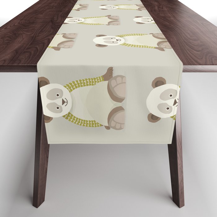 Whimsical Giant Panda Table Runner Gallery Image 1