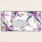 Purple flowers Desk Mat Gallery Image 1