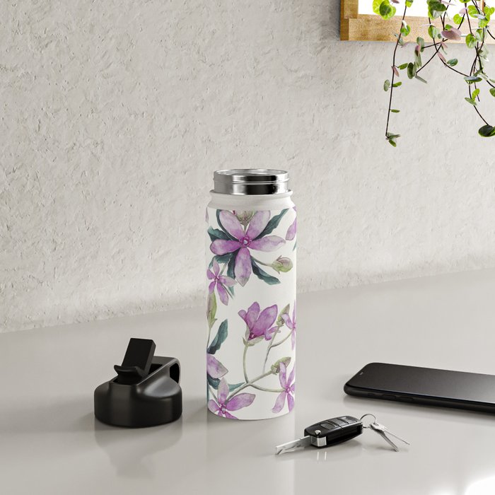Purple flowers Water Bottle Gallery Image 4