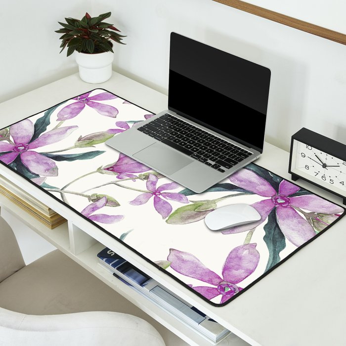 Purple flowers Desk Mat Gallery Image 2