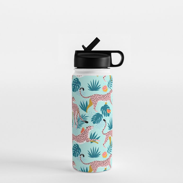 Cheetahs In The Grapefruit Grove, Tropical Jungle bohemian Wildlife, Tiger Wild Cat Nature Forest Water Bottle Gallery Image 1