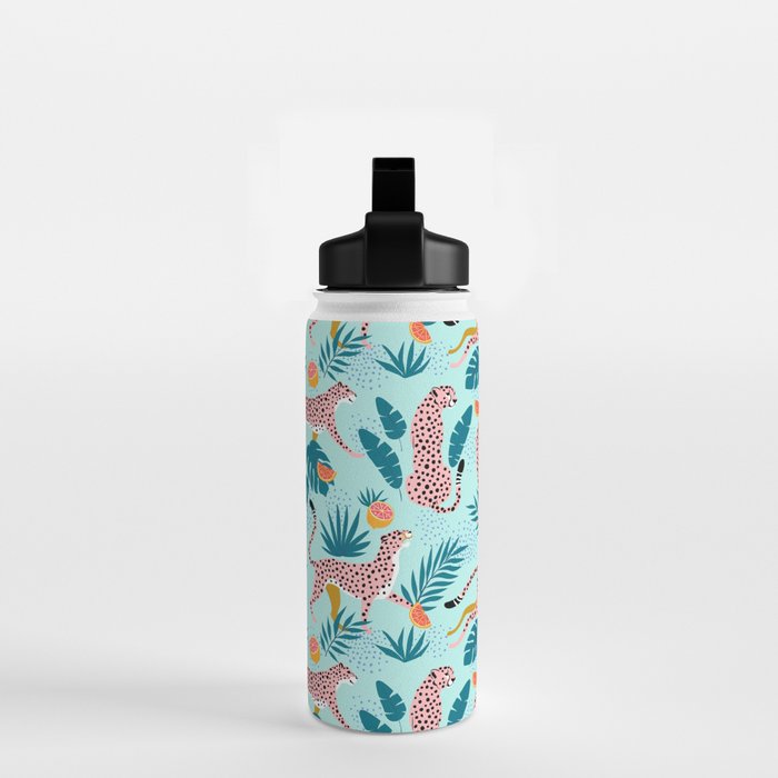 Cheetahs In The Grapefruit Grove, Tropical Jungle bohemian Wildlife, Tiger Wild Cat Nature Forest Water Bottle Gallery Image 2