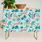 Cheetahs In The Grapefruit Grove, Tropical Jungle bohemian Wildlife, Tiger Wild Cat Nature Forest Credenza Gallery Image 1