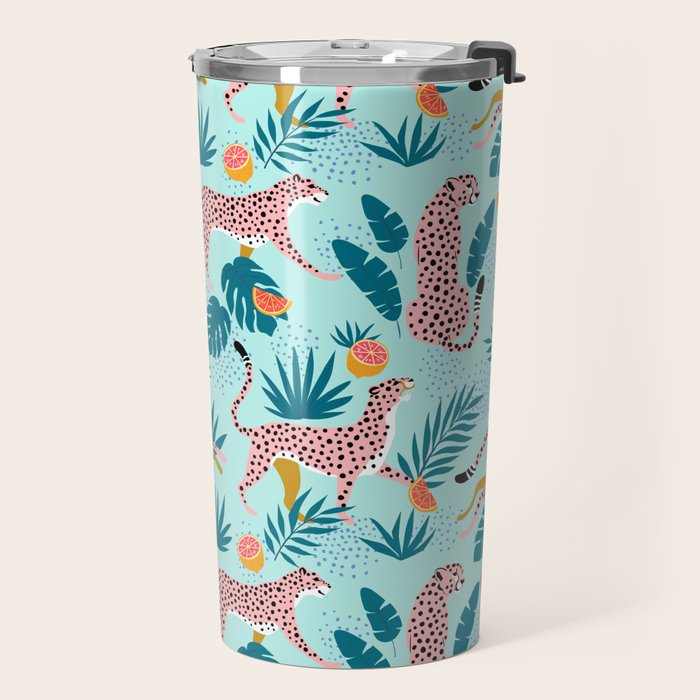 Cheetahs In The Grapefruit Grove, Tropical Jungle bohemian Wildlife, Tiger Wild Cat Nature Forest Travel Mug Gallery Image 2