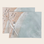 Aerial Ocean Poster, Pastel Beach Print, Aerial Beach, Coastal Beach, Beach Photography, Aerial Beach Print, Bondi Beach Print, Art Print Placemat Gallery Image 1