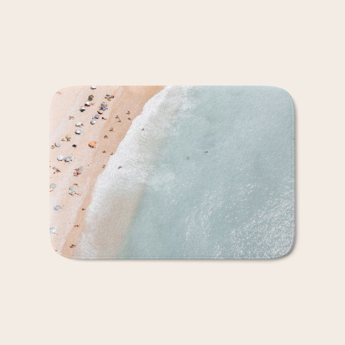 Aerial Ocean Poster, Pastel Beach Print, Aerial Beach, Coastal Beach, Beach Photography, Aerial Beach Print, Bondi Beach Print, Art Print Bath Mat Gallery Image 1