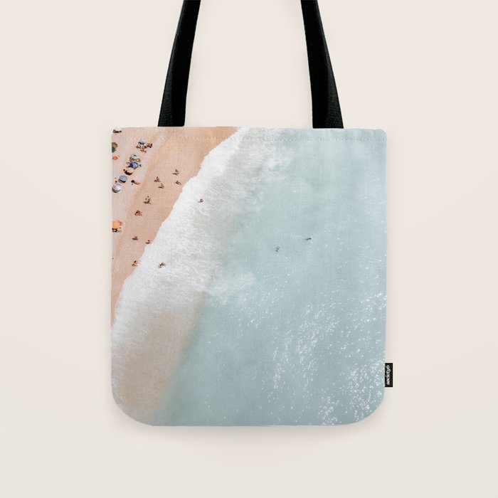 Aerial Ocean Poster, Pastel Beach Print, Aerial Beach, Coastal Beach, Beach Photography, Aerial Beach Print, Bondi Beach Print, Art Print Tote Bag Gallery Image 1