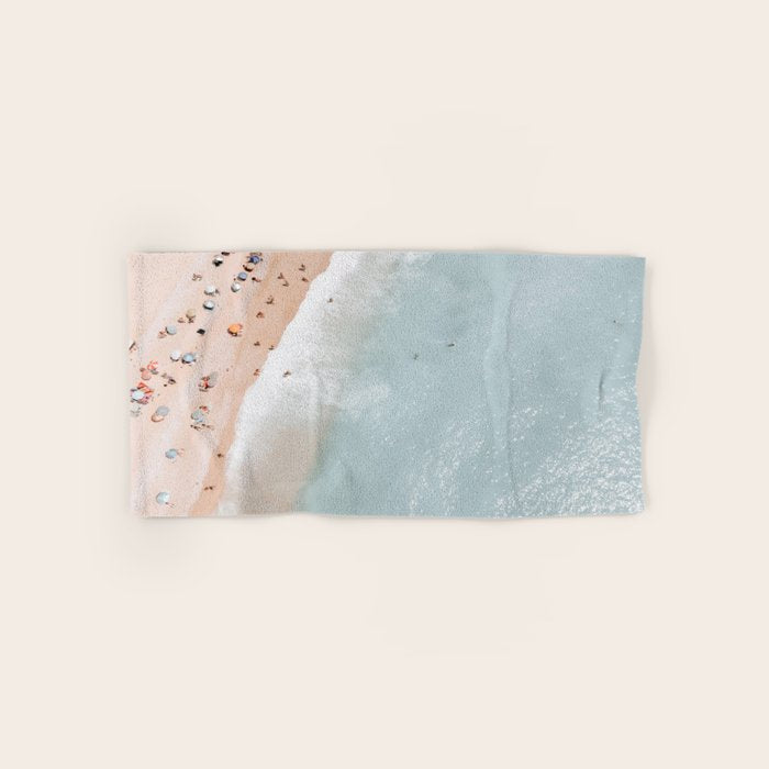 Aerial Ocean Poster, Pastel Beach Print, Aerial Beach, Coastal Beach, Beach Photography, Aerial Beach Print, Bondi Beach Print, Art Print Bath Towel Gallery Image 1