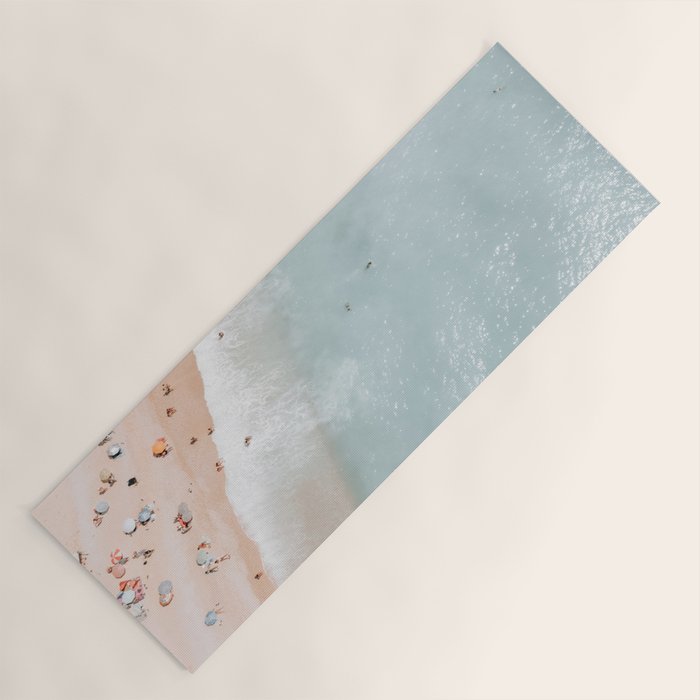 Aerial Ocean Poster, Pastel Beach Print, Aerial Beach, Coastal Beach, Beach Photography, Aerial Beach Print, Bondi Beach Print, Art Print Yoga Mat Gallery Image 1