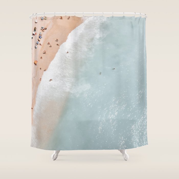 Aerial Ocean Poster, Pastel Beach Print, Aerial Beach, Coastal Beach, Beach Photography, Aerial Beach Print, Bondi Beach Print, Art Print Shower Curtain Gallery Image 1