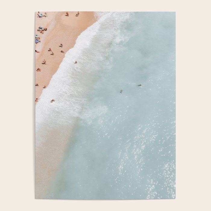 Aerial Ocean Poster, Pastel Beach Print, Aerial Beach, Coastal Beach, Beach Photography, Aerial Beach Print, Bondi Beach Print, Art Print Poster Gallery Image 4