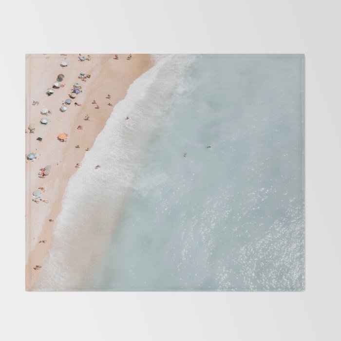 Aerial Ocean Poster, Pastel Beach Print, Aerial Beach, Coastal Beach, Beach Photography, Aerial Beach Print, Bondi Beach Print, Art Print Throw Blanket Gallery Image 2