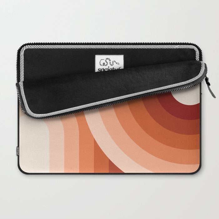 Mid Century Modern Geometric 89 in Terracotta Shades (Rainbow Abstract) Laptop Sleeve Gallery Image 2