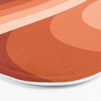 Mid Century Modern Geometric 89 in Terracotta Shades (Rainbow Abstract) Bath Mat Gallery Image 3