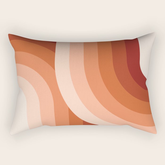 Mid Century Modern Geometric 89 in Terracotta Shades (Rainbow Abstract) Rectangular Pillow Gallery Image 2