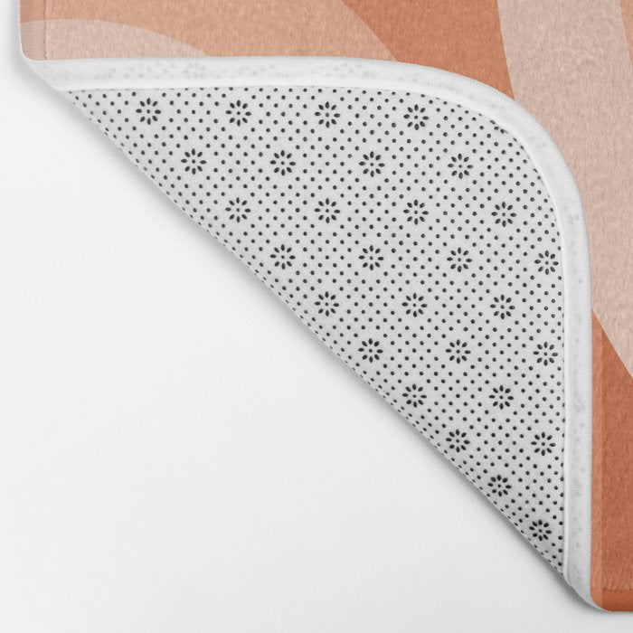 Mid Century Modern Geometric 89 in Terracotta Shades (Rainbow Abstract) Bath Mat Gallery Image 2