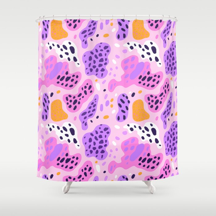 Abstract colorful animal print art pattern Shower Curtain Gallery Image 1
