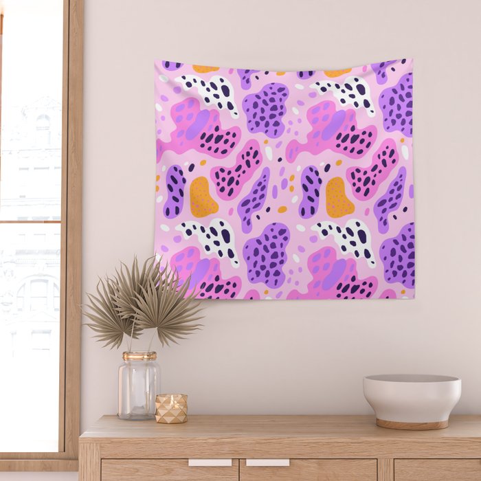 Abstract colorful animal print art pattern Wall Tapestry Gallery Image 2