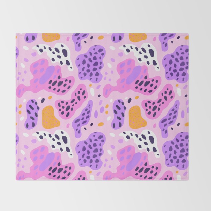 Abstract colorful animal print art pattern Throw Blanket Gallery Image 2