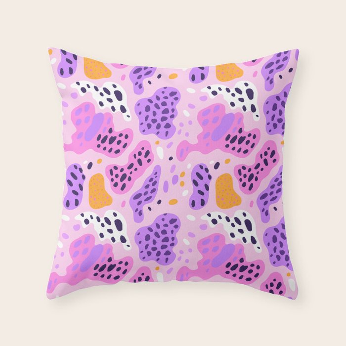 Abstract colorful animal print art pattern Throw Pillow Gallery Image 6