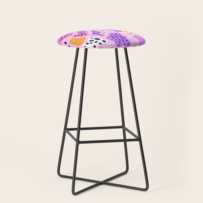 Abstract colorful animal print art pattern Stool Gallery Image 1