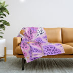 Abstract colorful animal print art pattern Throw Blanket Gallery Image 1