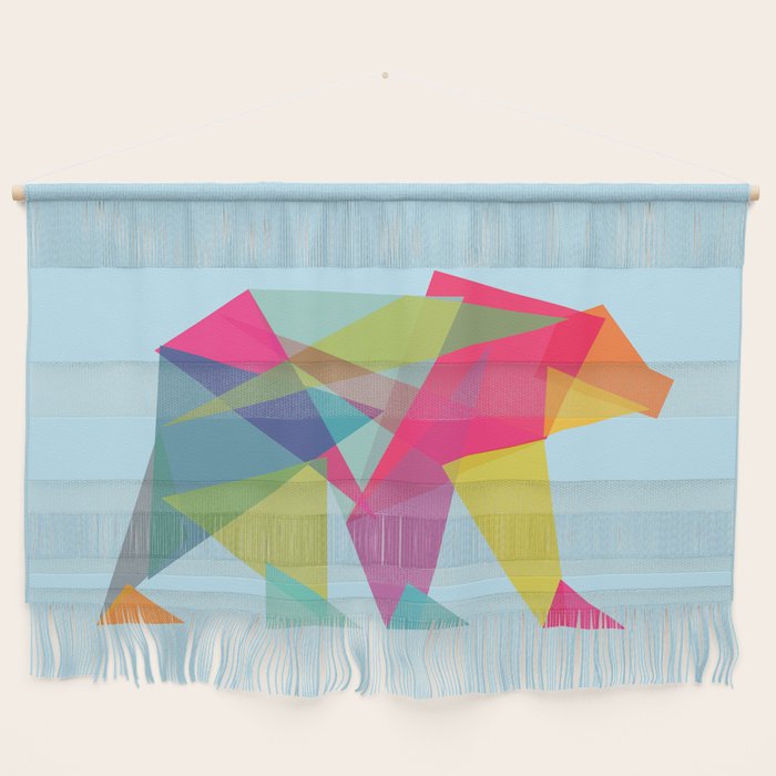 Fractal Bear - neon colorways Wall Hanging Gallery Image 1