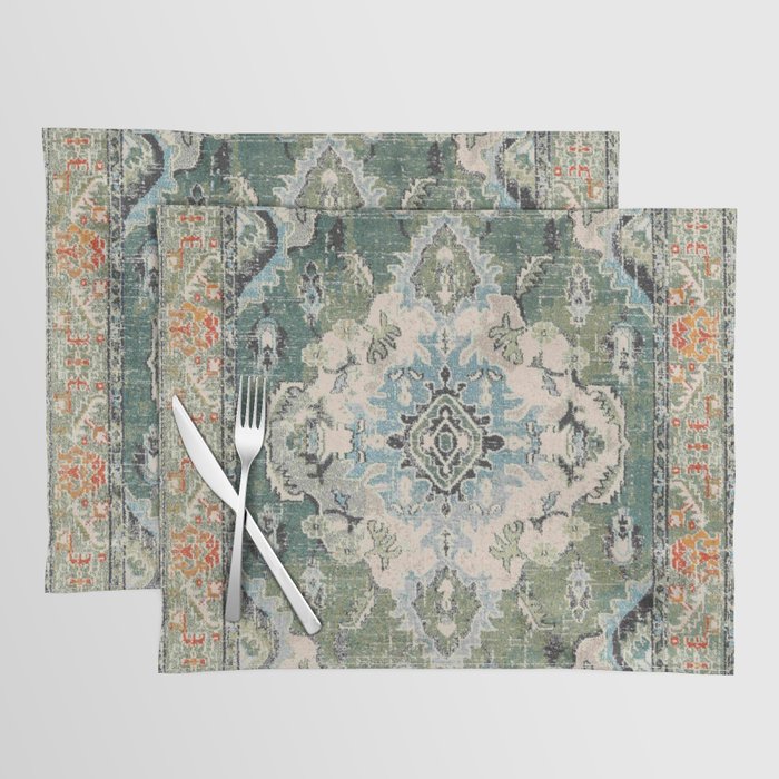 Green Persian rug Placemat Gallery Image 1