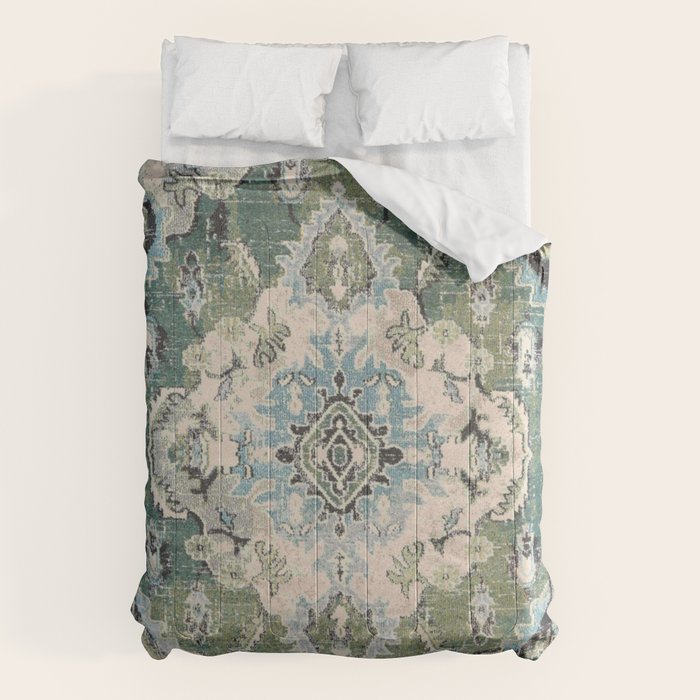 Green Persian rug Comforter