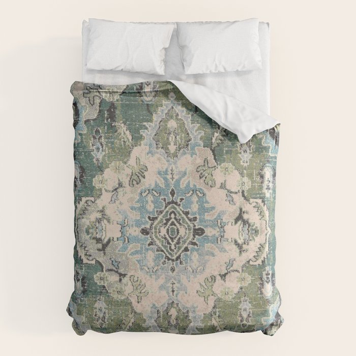 Green Persian rug Duvet Cover Gallery Image 1