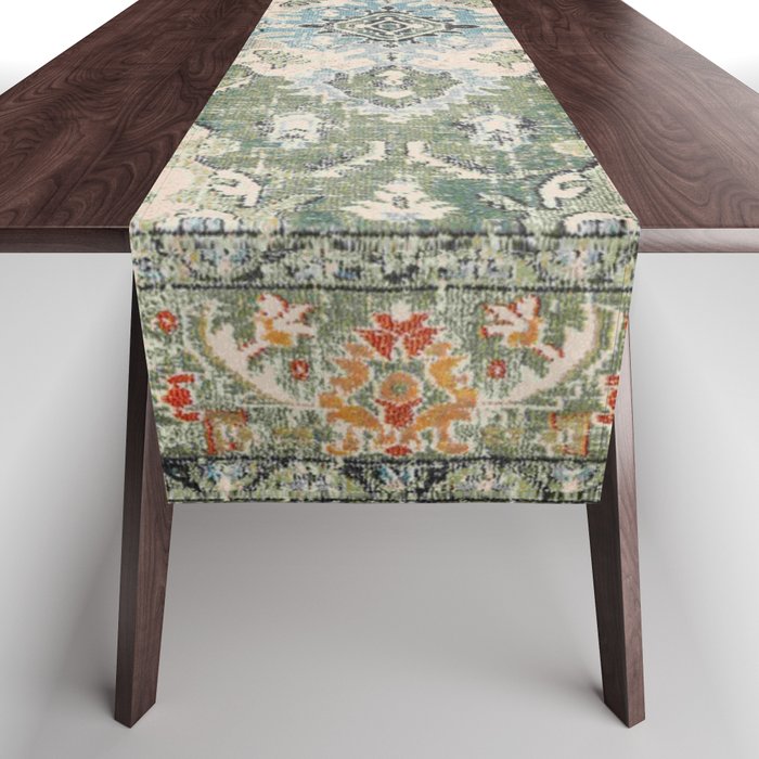 Green Persian rug Table Runner Gallery Image 1