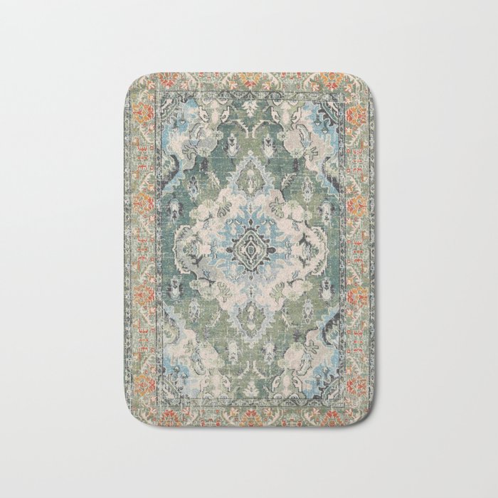 Green Persian Rug Bath Mat Gallery Image 1