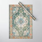 Green Persian rug Wrapping Paper Gallery Image 1