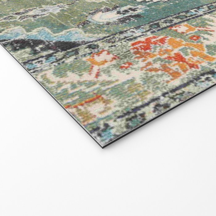 Green Persian rug Welcome Mat Gallery Image 2