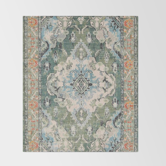 Green Persian rug Throw Blanket Gallery Image 2