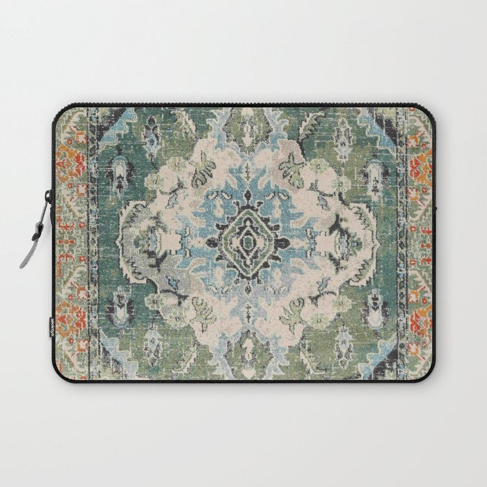 Green Persian rug Laptop Sleeve Gallery Image 1