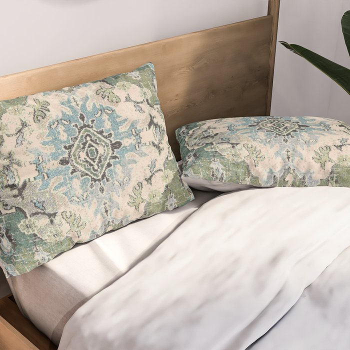 Green Persian rug Pillow Sham Gallery Image 2