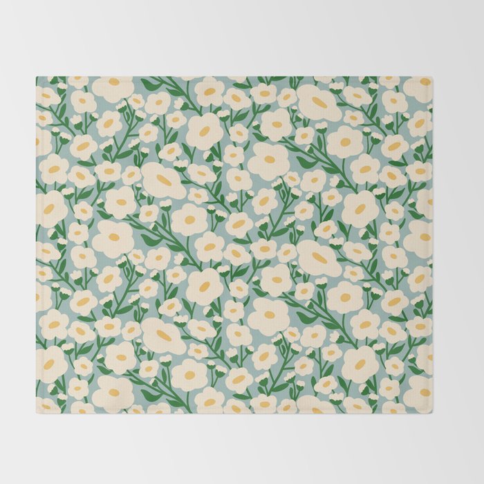 Flower Market Helsinki - Matisse Inspired Throw Blanket Gallery Image 2