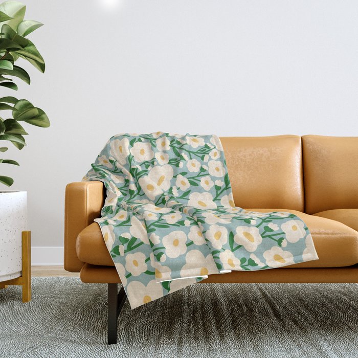 Flower Market Helsinki - Matisse Inspired Throw Blanket Gallery Image 1