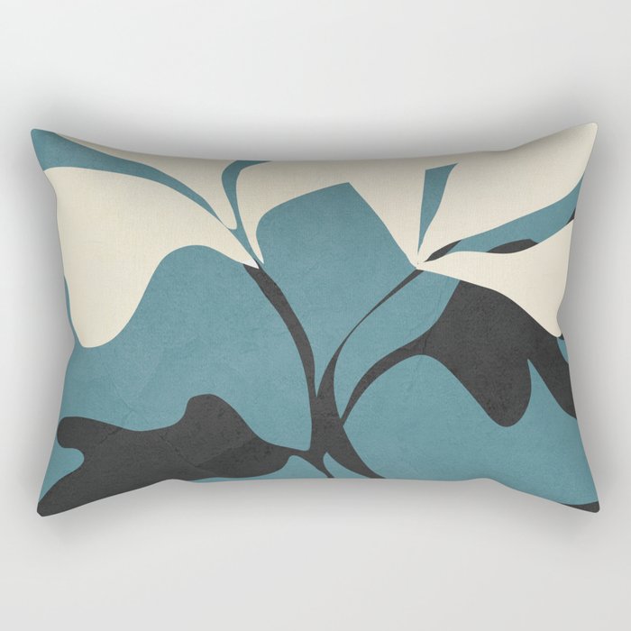 Abstract Modern Flowers 2 Rectangular Pillow Gallery Image 1
