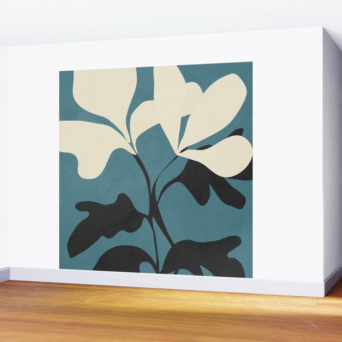 Abstract Modern Flowers 2 Wall Mural Gallery Image 2